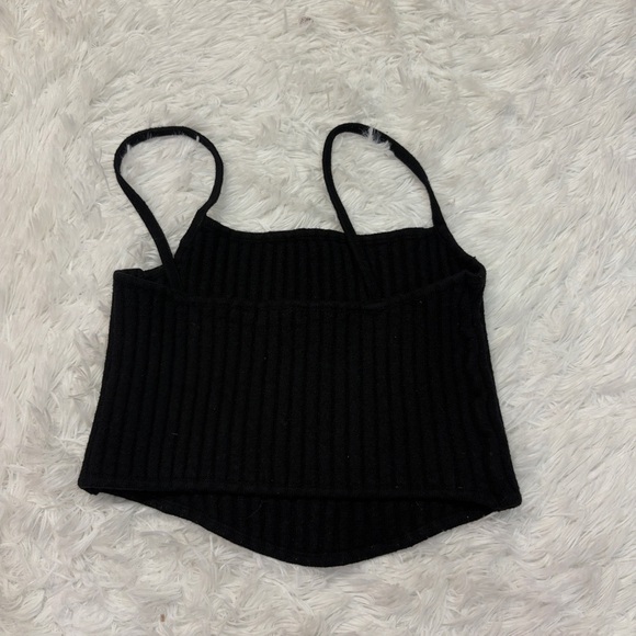 Revolve NIA Black Ribbed Knit Tank Top - Picture 3 of 5
